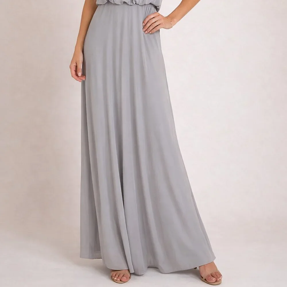 Alfred Sung Platinum Maxi Dress Sz 4 - Picture 2 of 8